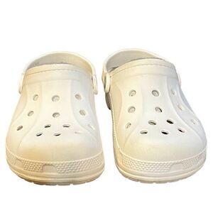 Crocs Kids White Lined Slingback Clogs 3 J 5